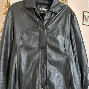 Wilson’s Leather Genuine Leather Black Button Down Women’s Jacket Size XL
